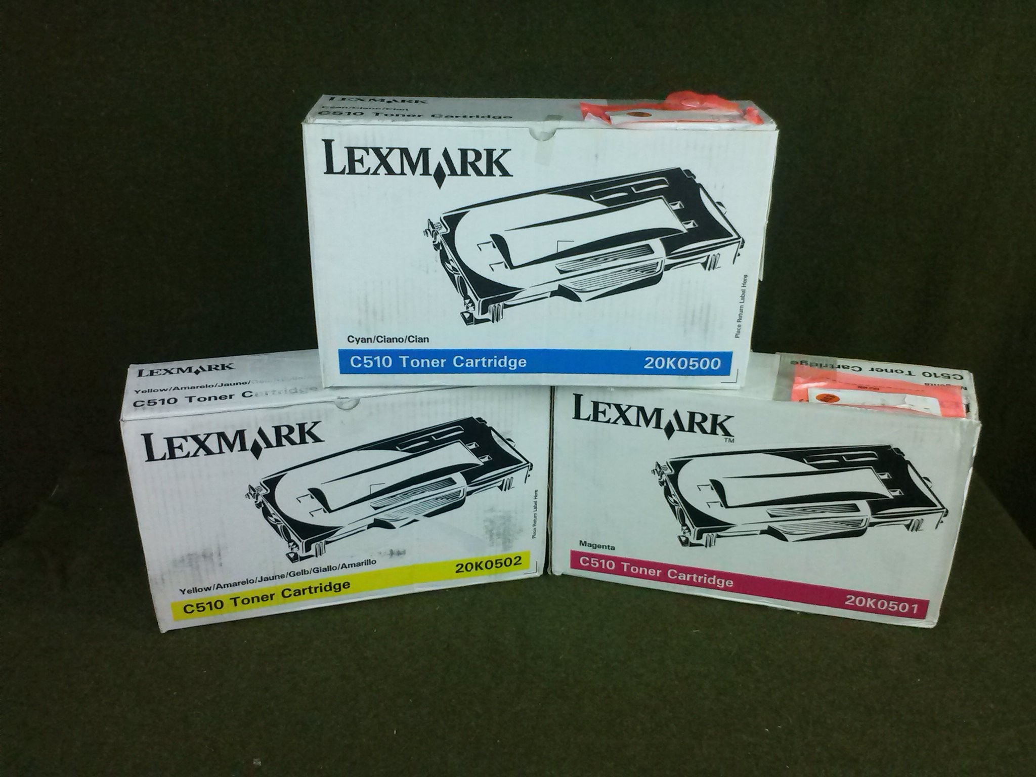 Lexmark C510 Toner Set 20K0500 20K0501 20K0502 