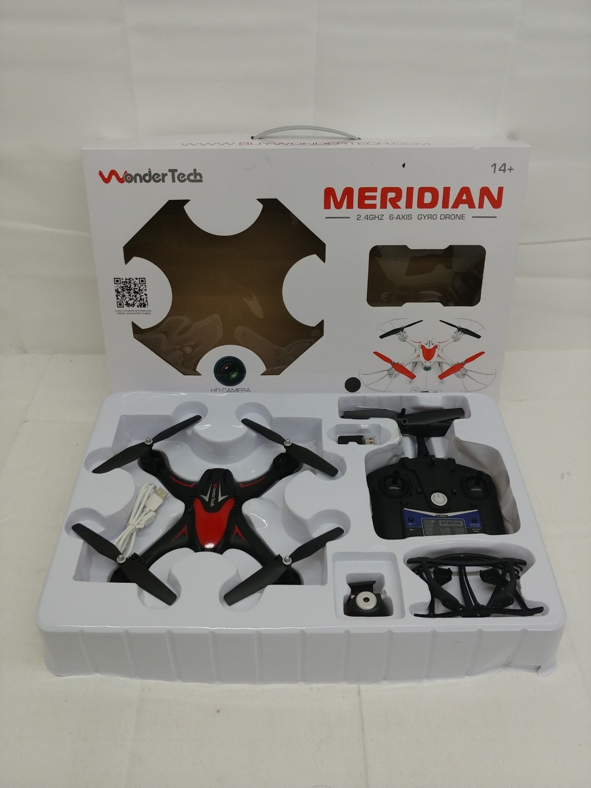 WonderTech Meridian 2.4G R/C Gyro Drone 0.3MP For Parts or Repair