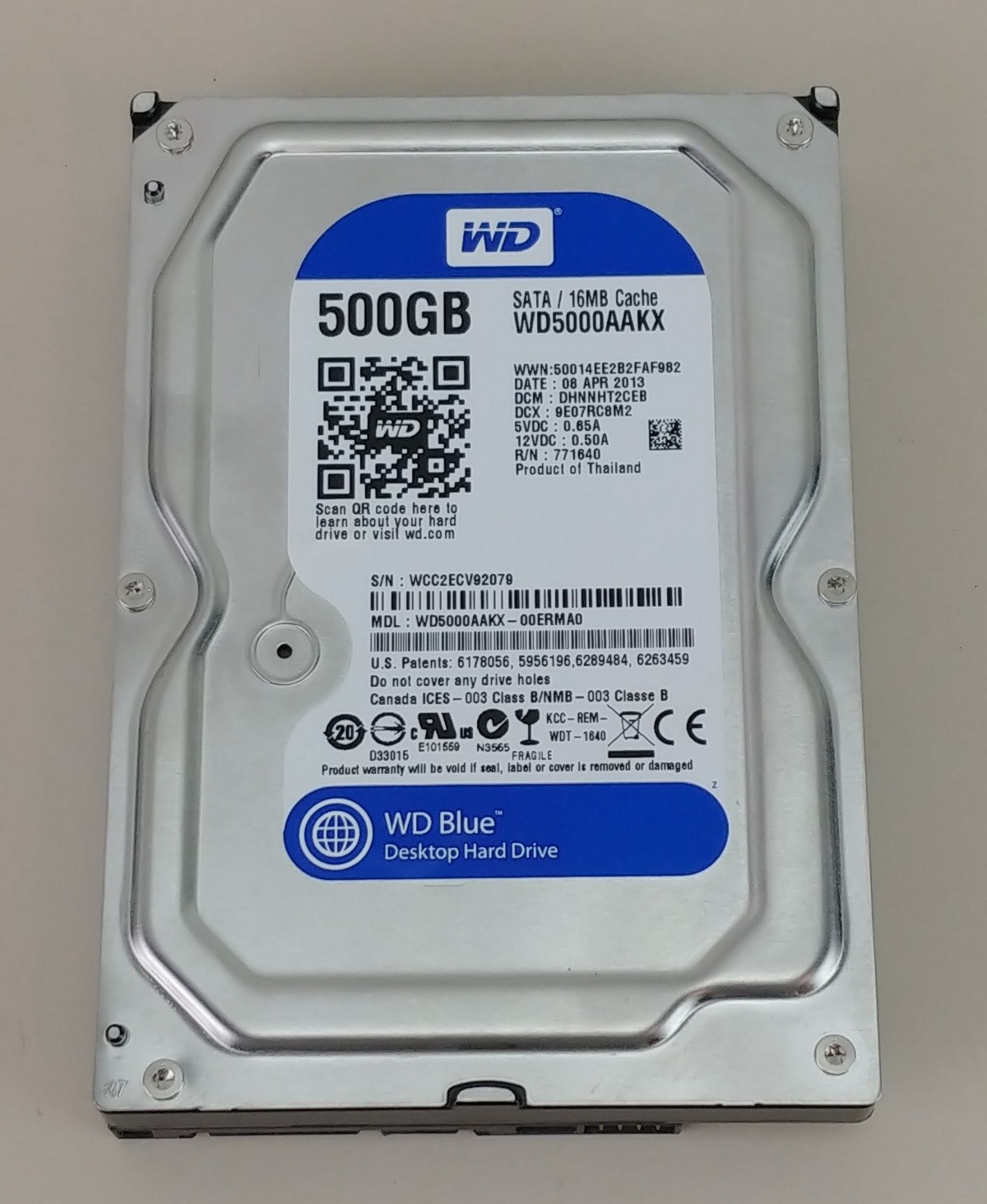 WD Blue 500GB 3.5" Desktop Hard Drive - 7200 RPM SATA 6 Gb/s 16MB Cache 
