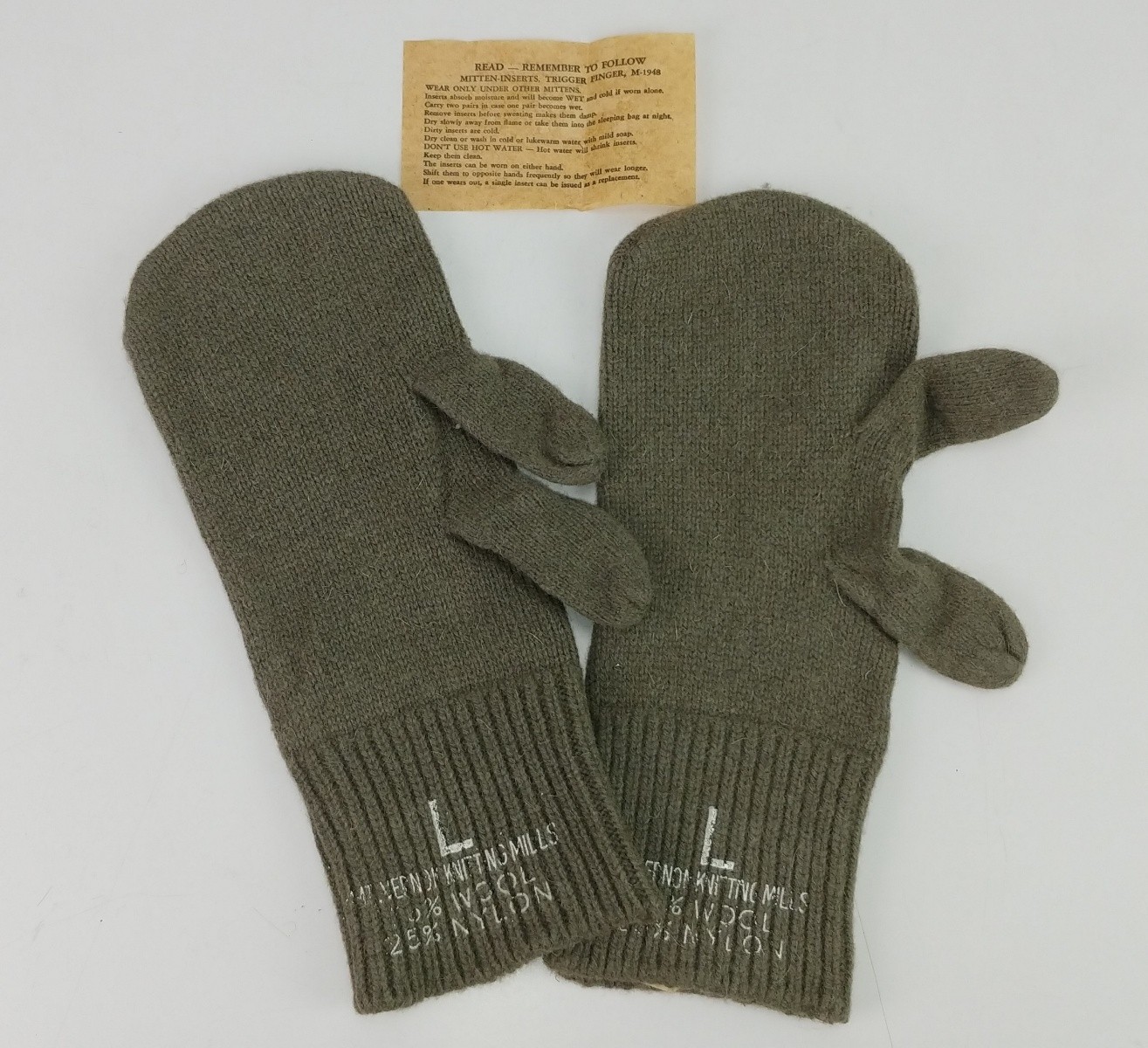  Trigger Finger Mitten Inserts Size Large Pair New