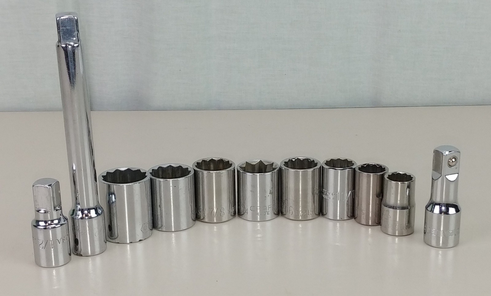 11 Piece 1/2" Drive Socket Lot Mixed Brands 1"- 9/16"