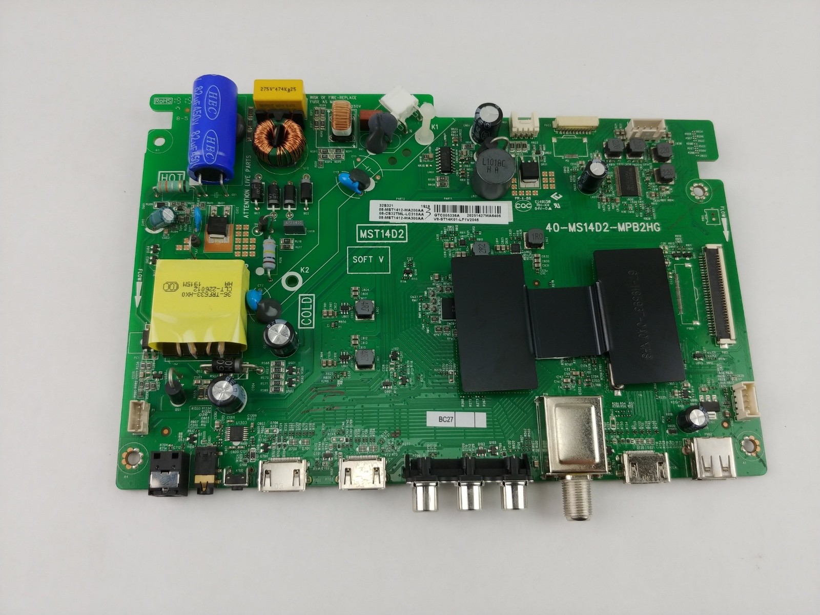 TCL 40-MS14D2-MPB2HG 32S321 PN: V8-ST14K01-LF1V2046 Roku TV Main Board