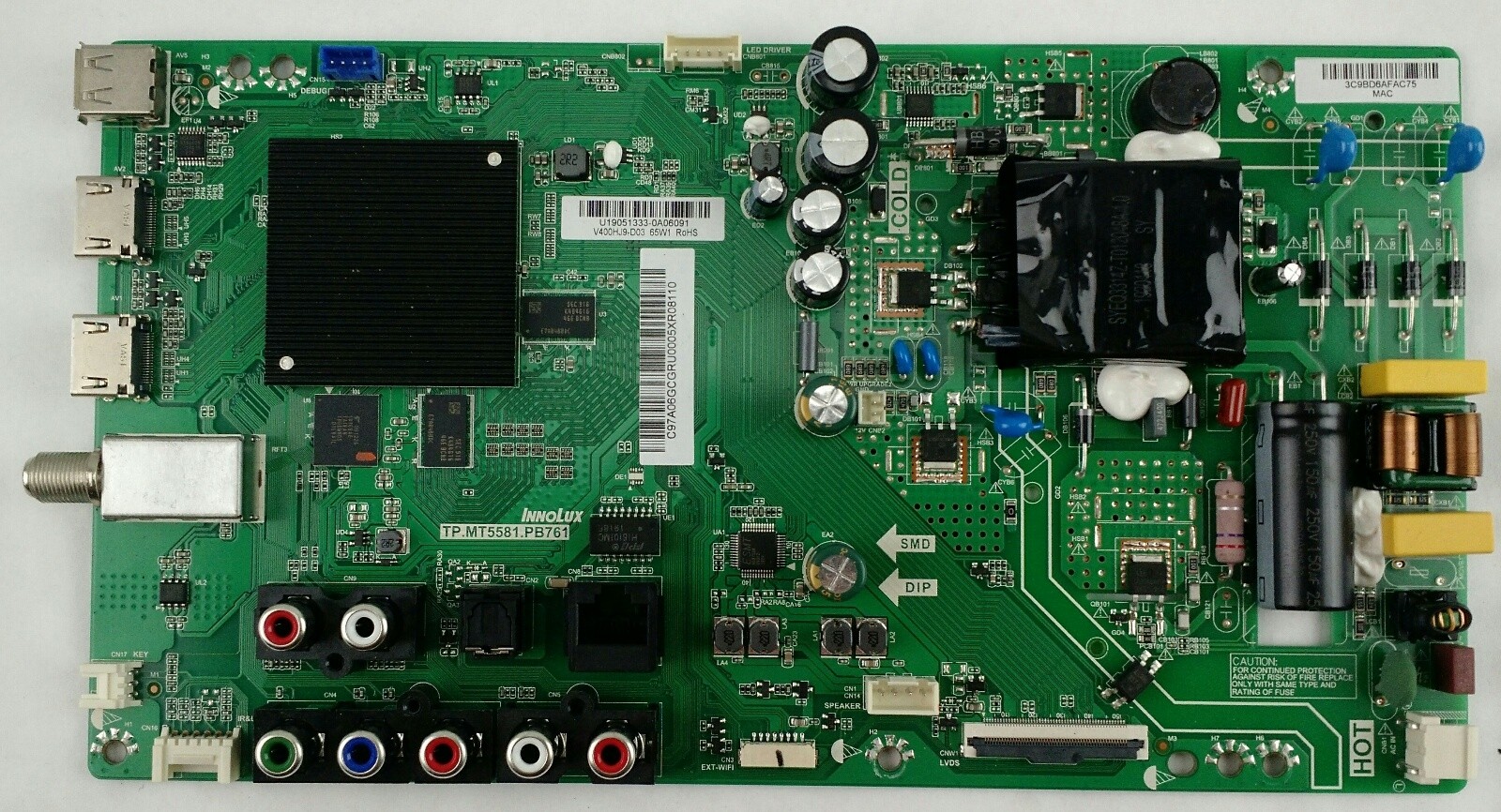 Vizio TP.MT5581.PB761 Main Board for D40F-G9 TV 