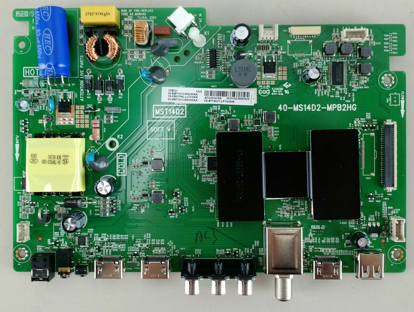 TCL 40-MS14D2-MPB2HG Main Board for 32S321TCAA Roku TV