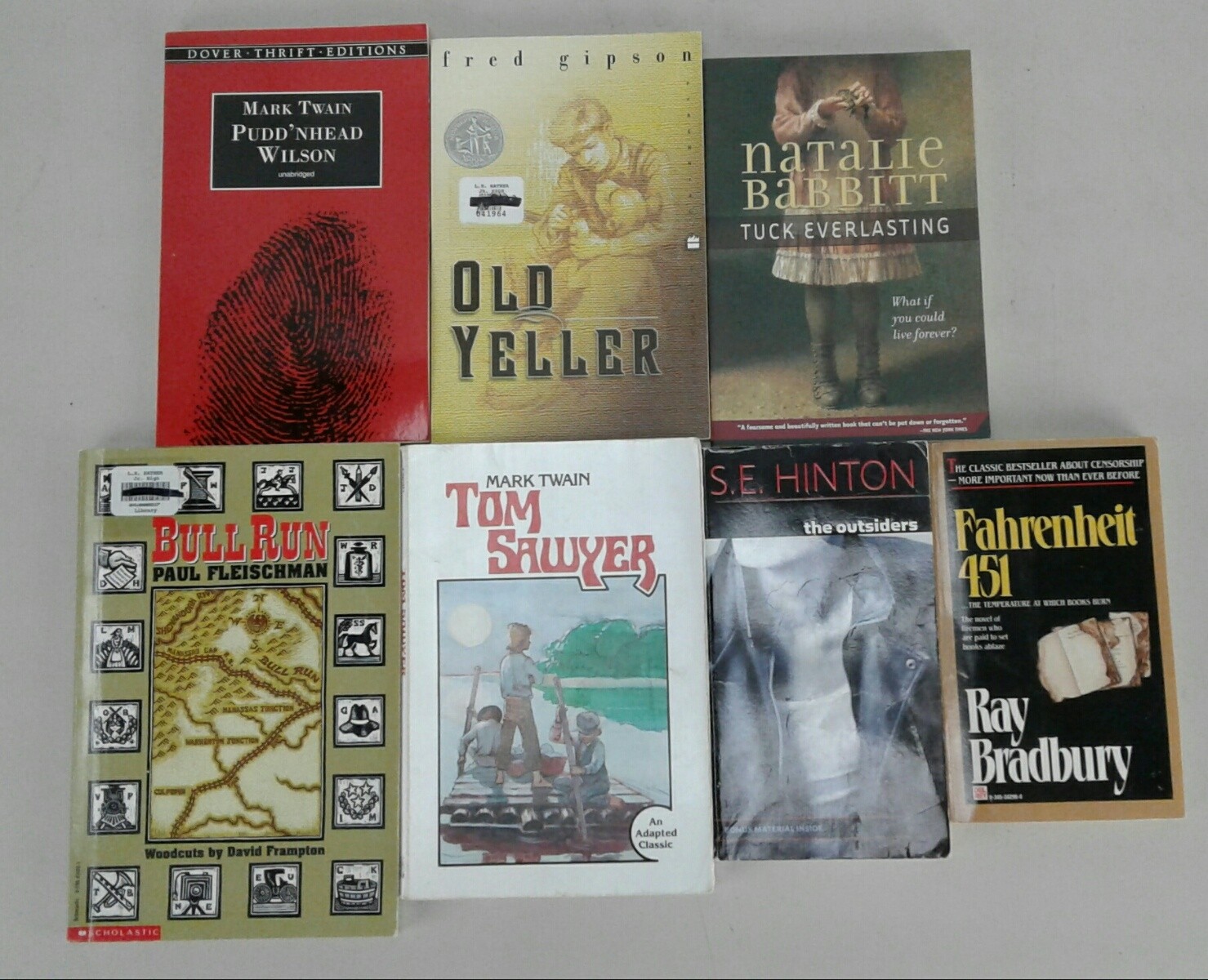 Lot of  7 Classic Titles, including The Outsiders, Old Yeller, Etc.