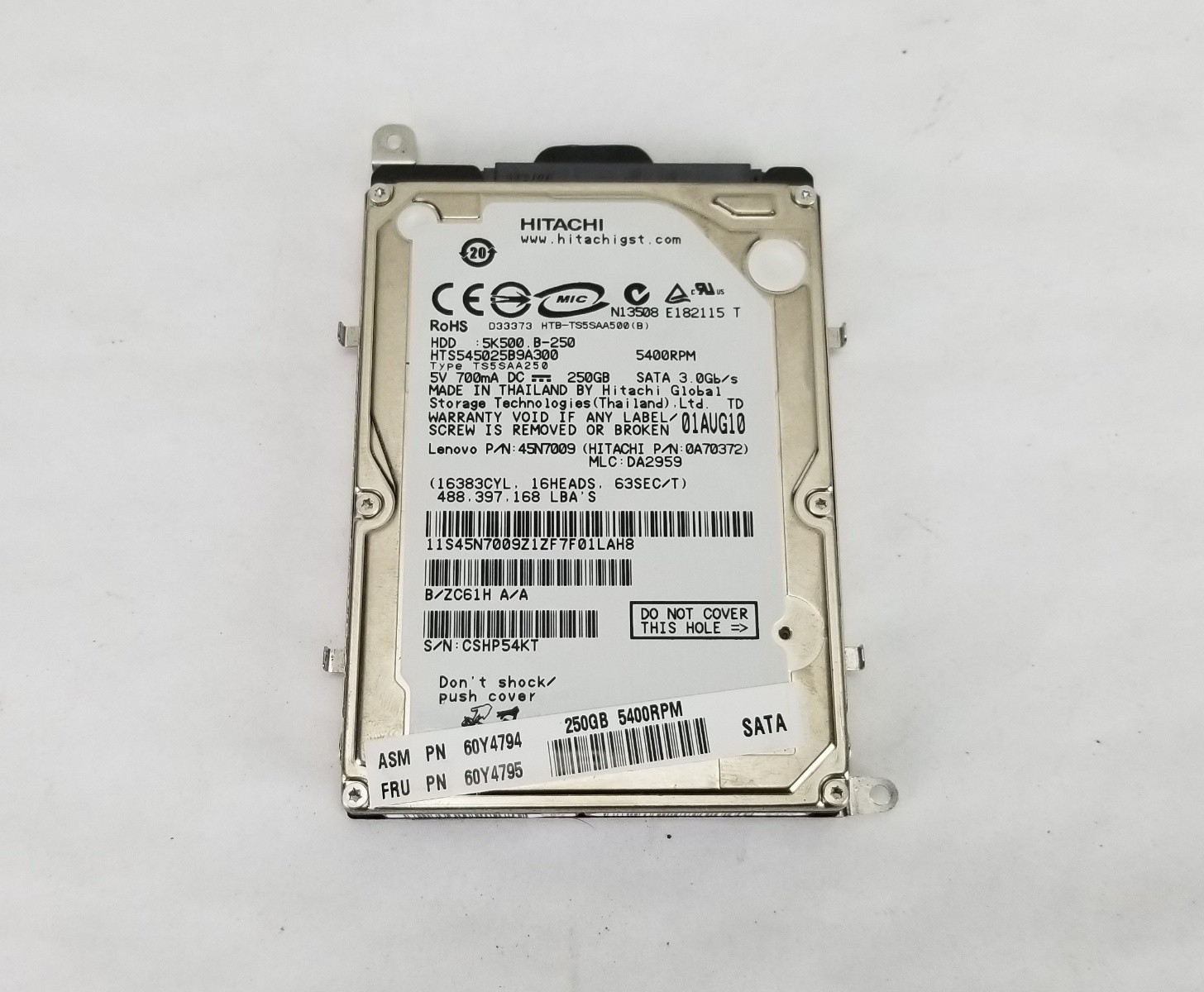 Lenovo ThinkPad X100e 250GB Hard Drive & Caddy 60Y4795