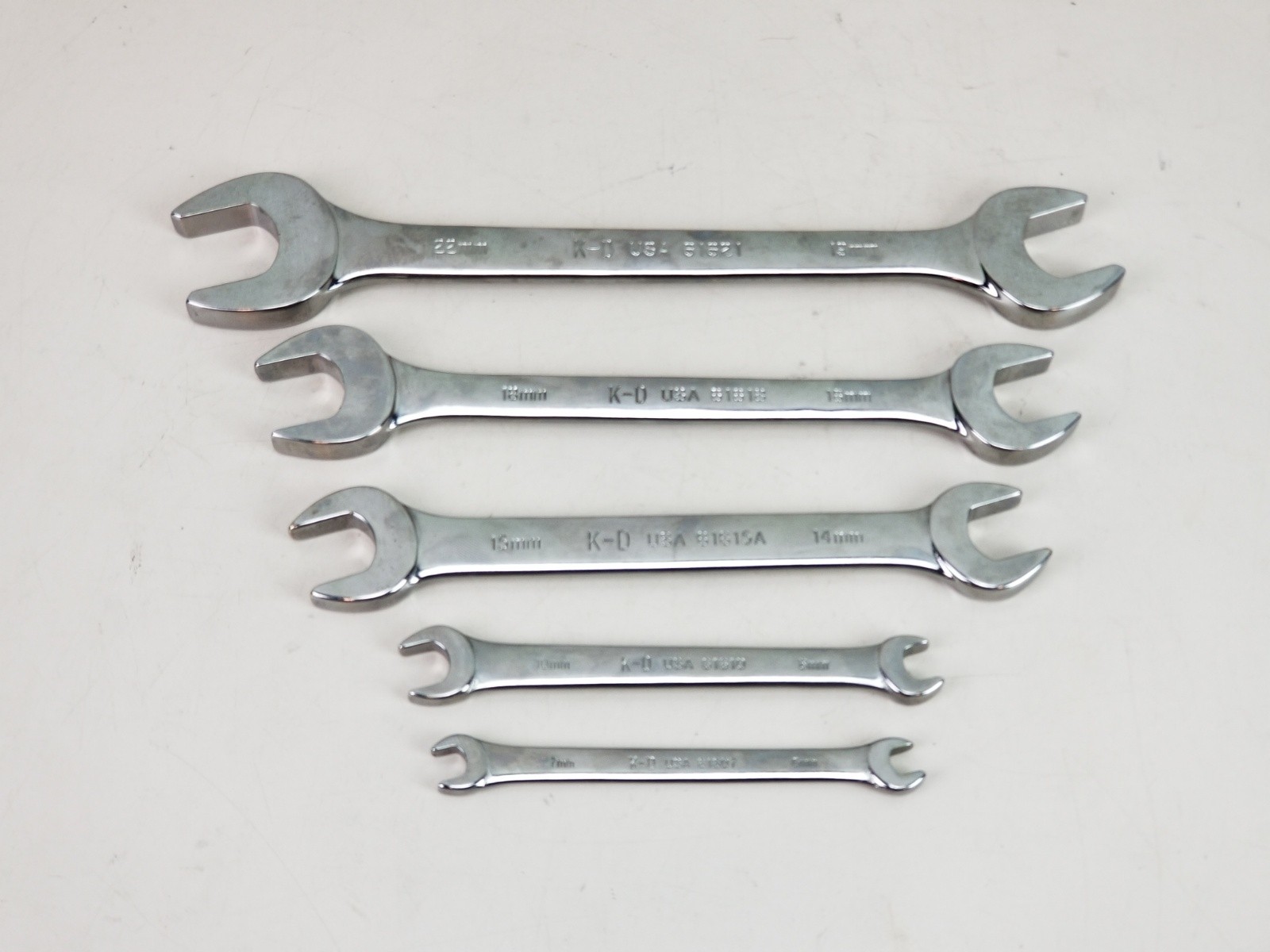 KD Tools USA 5pc Opend End Metric Wrench Set 22mm - 6mm