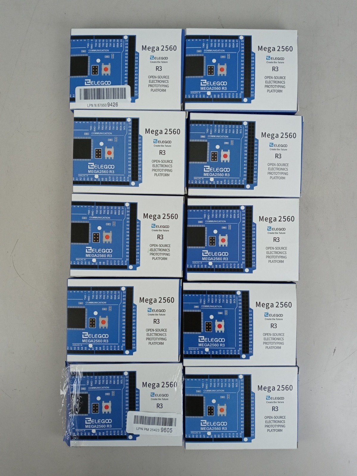 Lot of 10 Elegoo Mega 2560 R3 Board w/ USB Cable