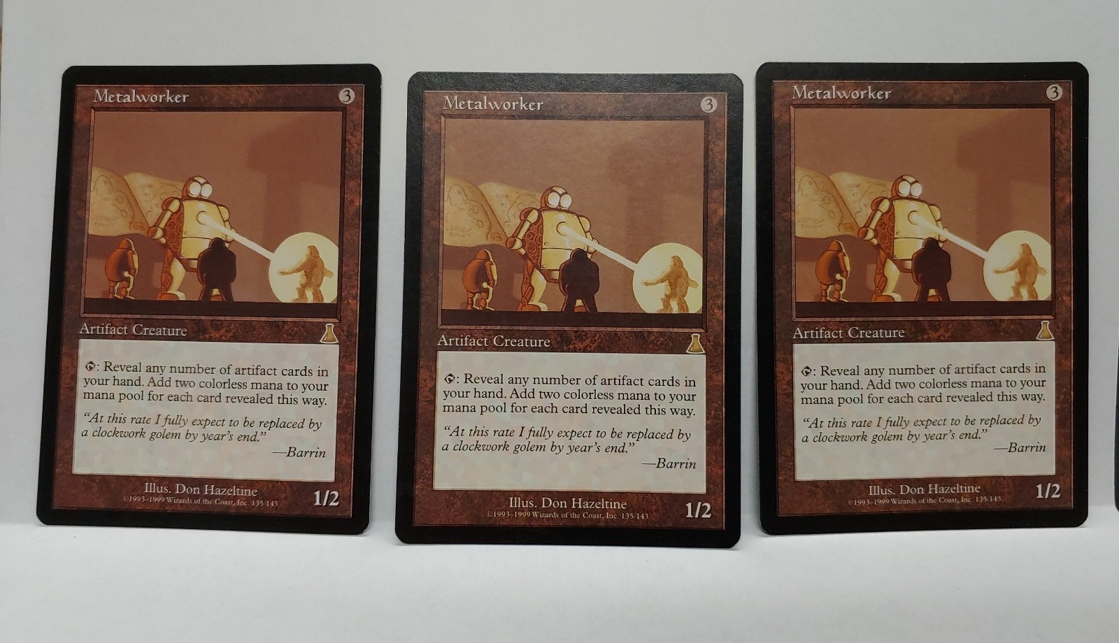 3x Metalworker MTG URZA'S DESTINY Never Played