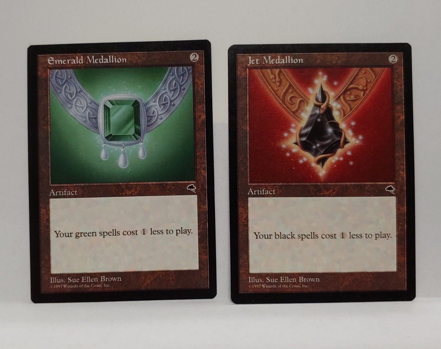 MTG Tempest Emerald Medallion & Jet Medallion NM