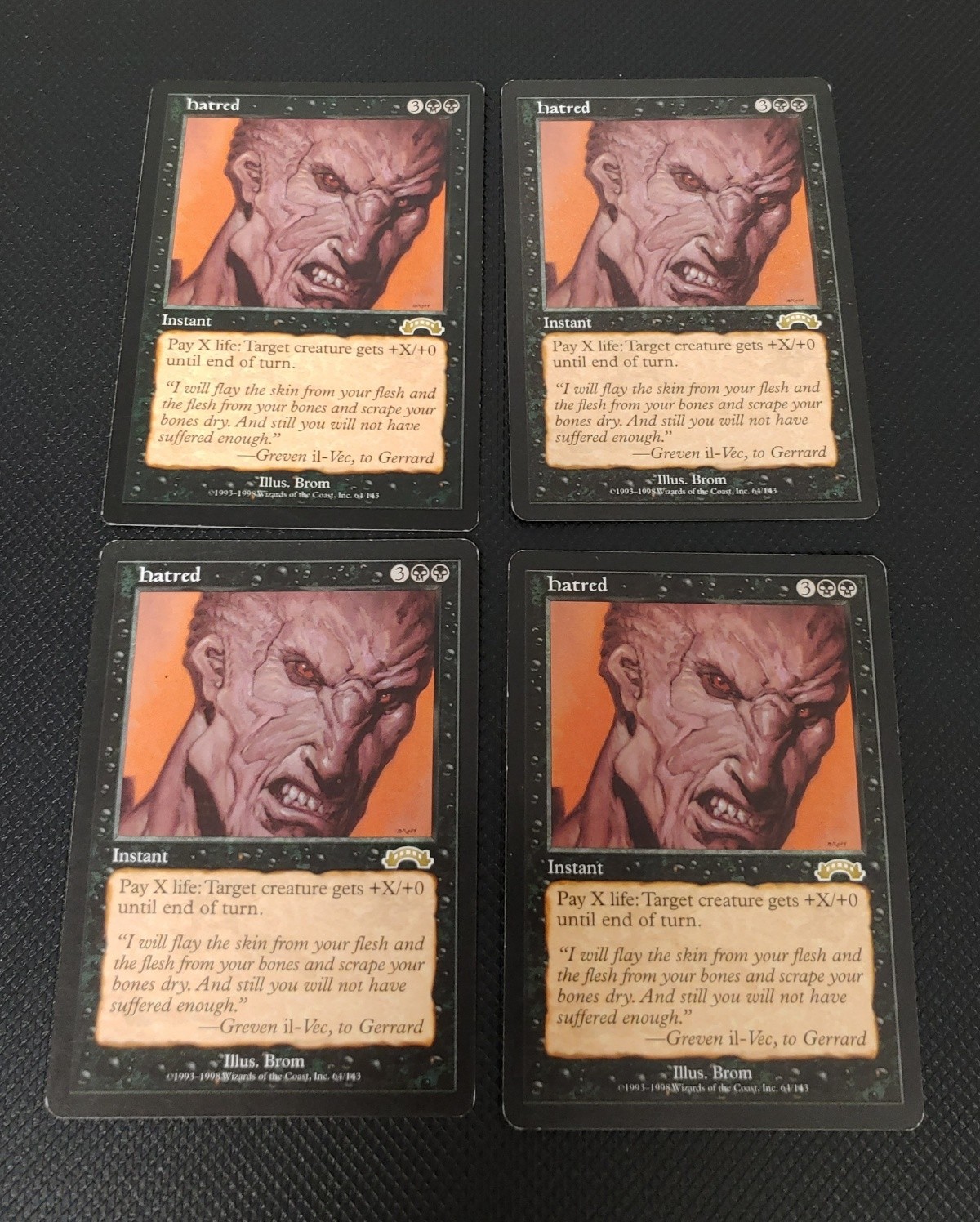 Hatred (x4) MTG Exodus Magic The Gathering LP