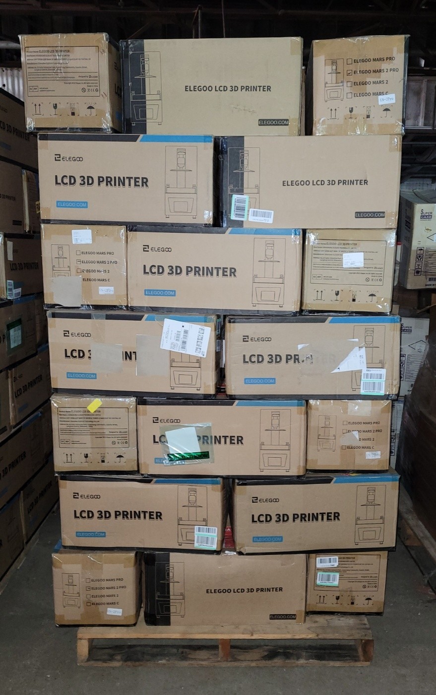 1 Pallet 56 Units Elegoo Msrs 2 Pro 3D Printers Uninspected Returns