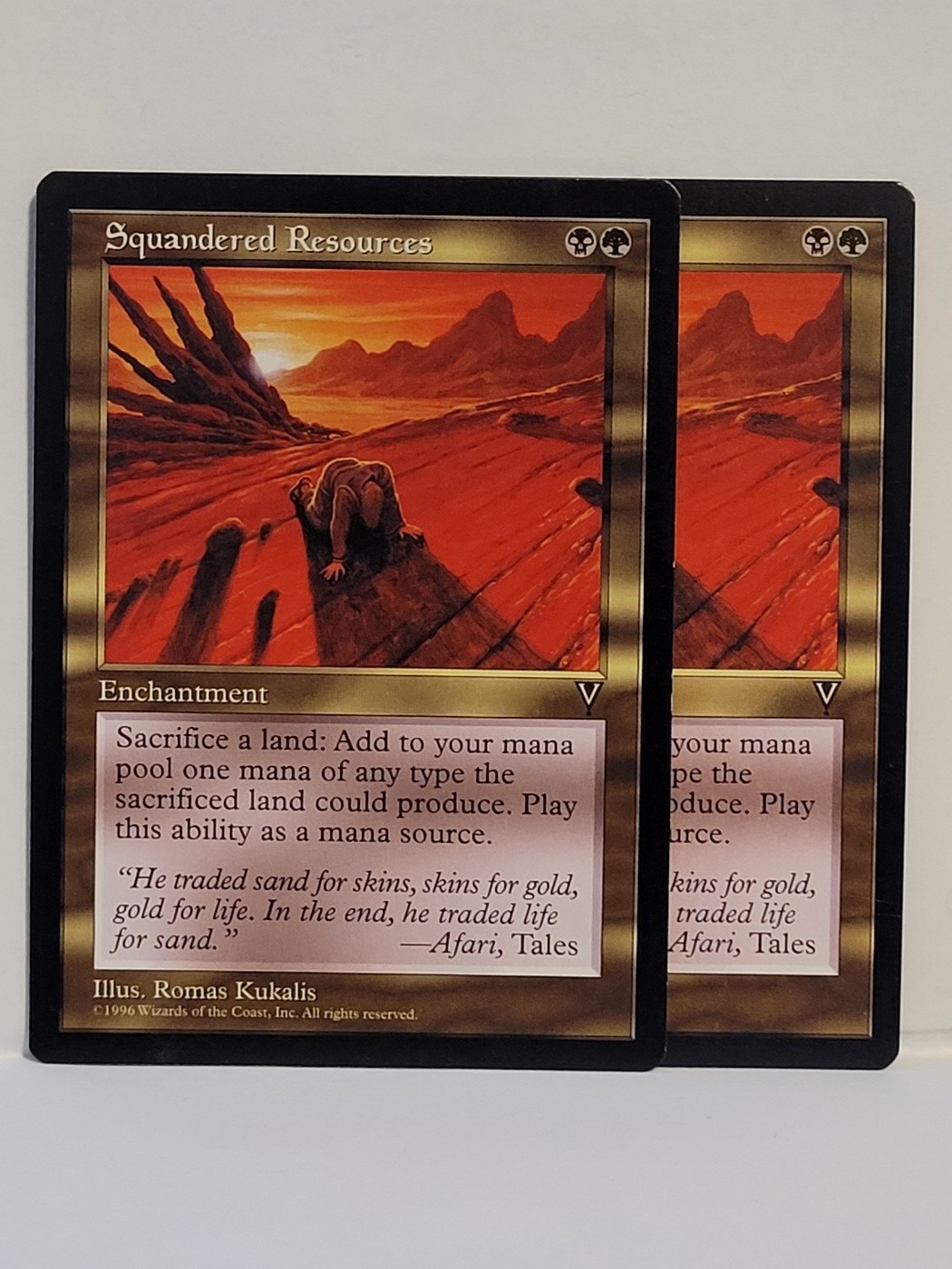 MTG 2x Squandered Resources Visions NP