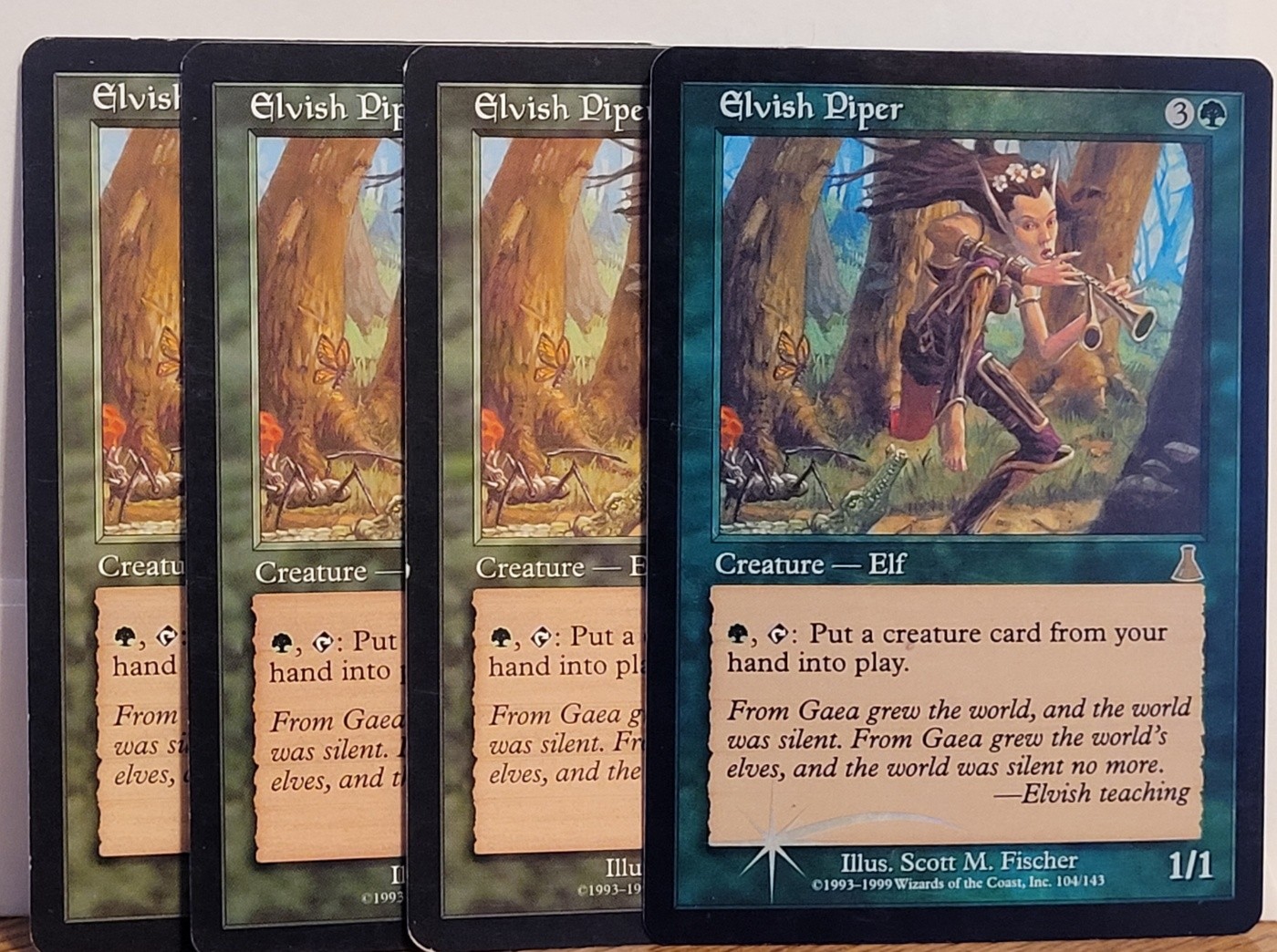 4x MTG Elvish Piper Urza's Destiny 1 FOIL 
