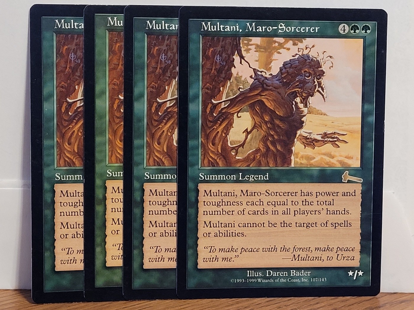 MTG 4x Multani, Maro Sorcerer Urza's Legacy NP