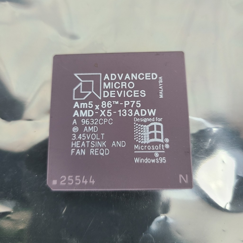 Vintage AMD 5x86 P75 AMD-X5-133ADW CPU Processor