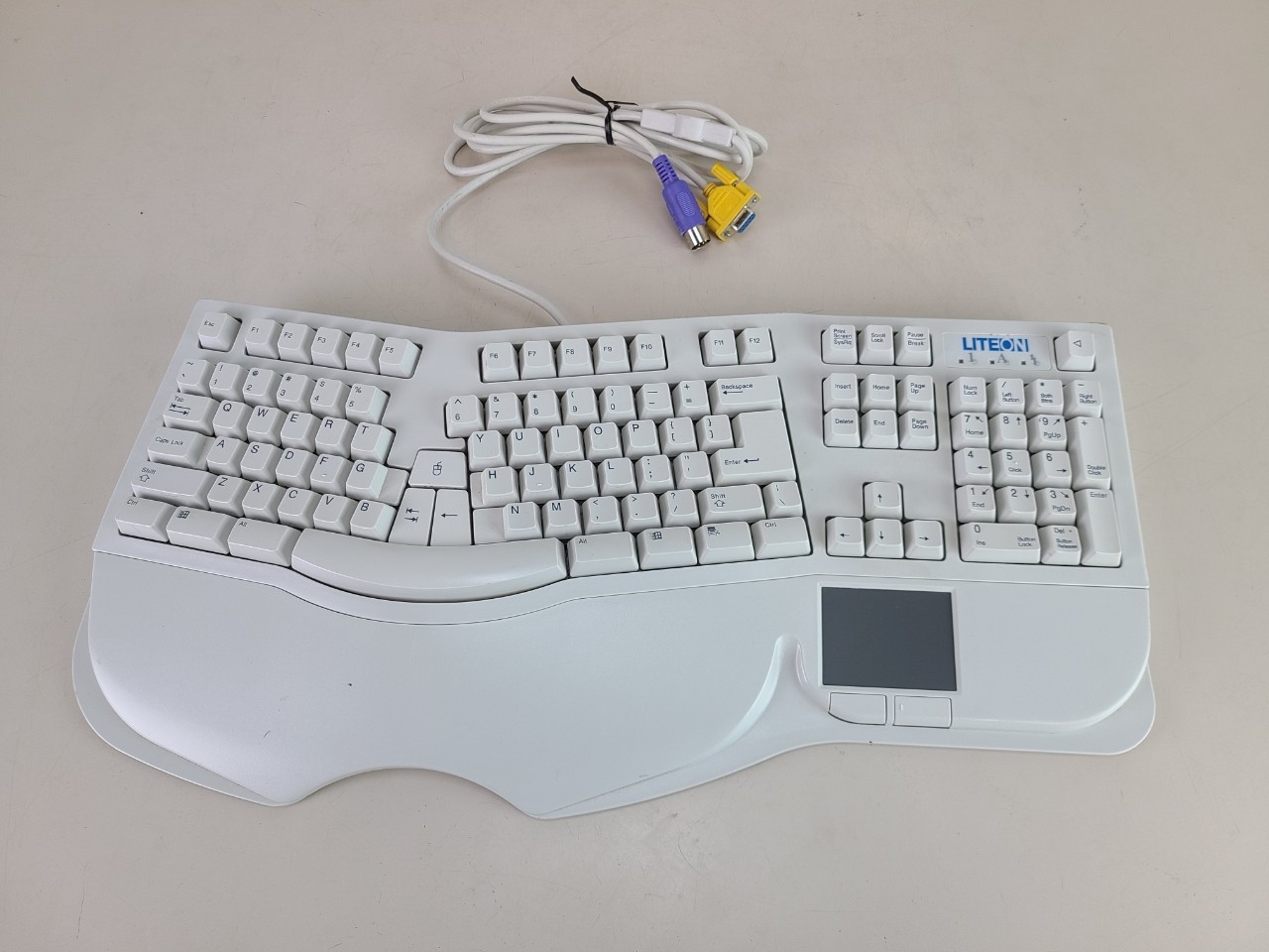 LiteOn Natural Keyboard SK-6000 Ergonomic Wired AT /  Serial 2 position tilt