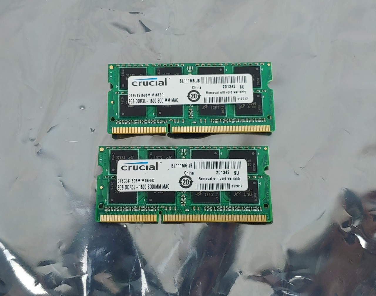 Crucial 16GB (2x 8GB) DDR3L-1600Mhz SODIMM MAC Memory Laptop