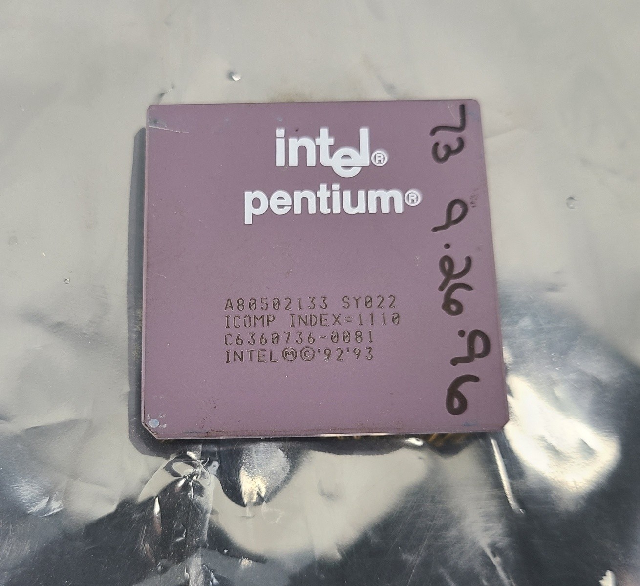 Intel Pentium 133MHz CPU Processor SY022 A80502133 Vintage