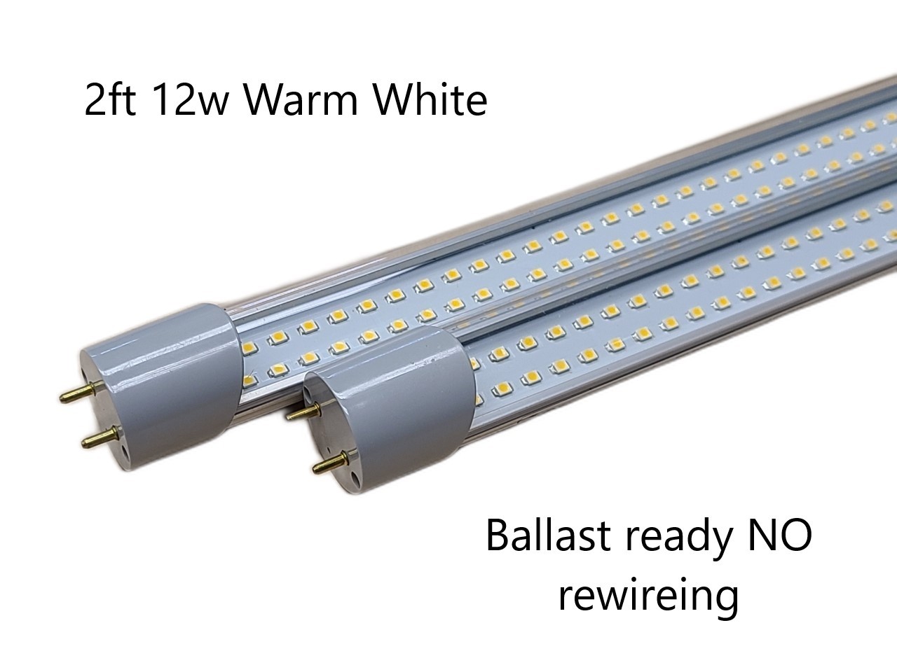2FT LED Tube Light Lamp T8 24" Inch 12W 2700k Warm White Plug n Play 2pack