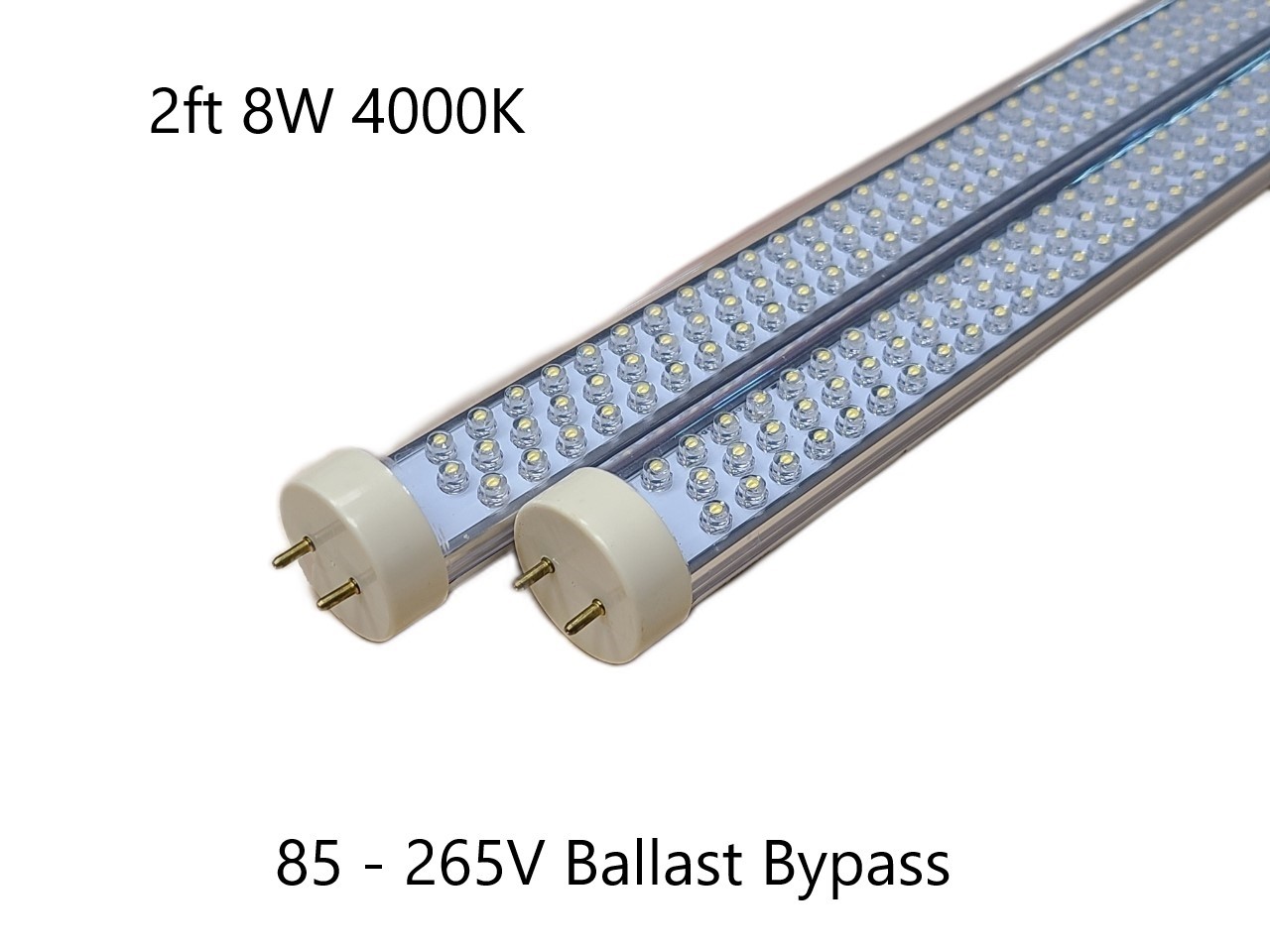 G13 2FT LED Tube Light Lamp Bulb T8 2 Foot 24" Inch 8W 4000K 2 Pack