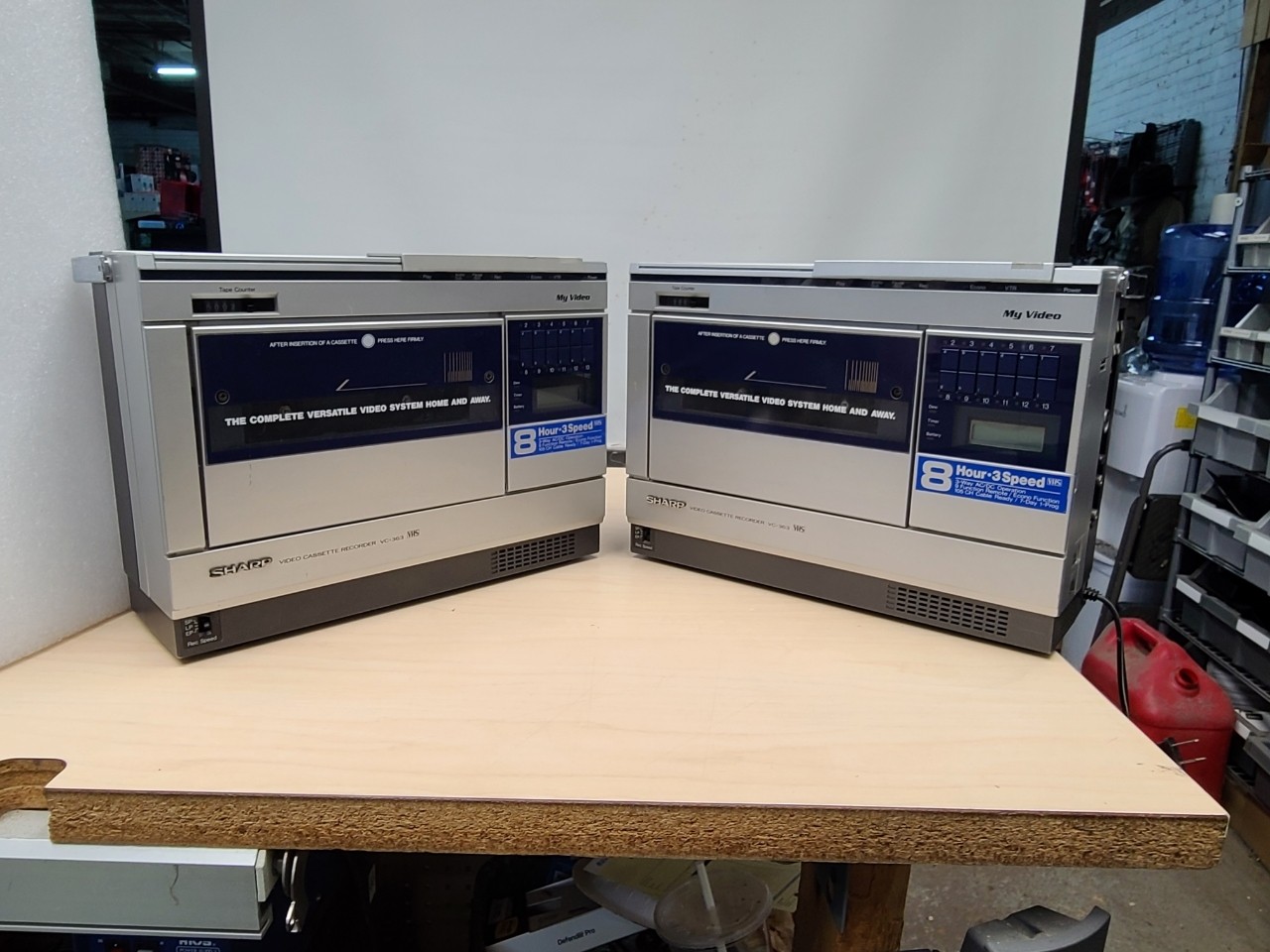 2 VINTAGE Sharp VC-363 Video Cassette Recorders for Parts or Repair
