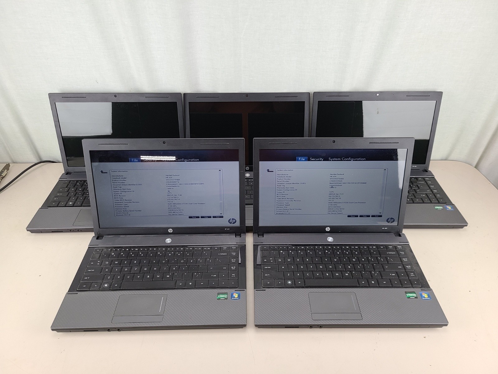 5 Lot HP 425 Laptops For Parts Repair Laptop Computers & Parts