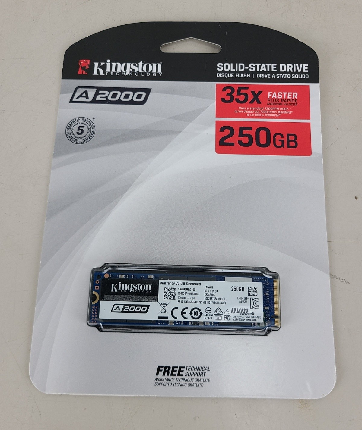 NEW and BULK! Kingston Solid State Drive SA2000M8/250G 250GB A2000 M.2 2280 NVMe
