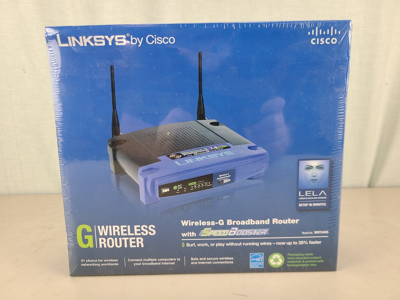 Sealed Linksys Cisco WRT54GS 54 Mbps 4-Port 10/100 Wireless G Router Speed Boost