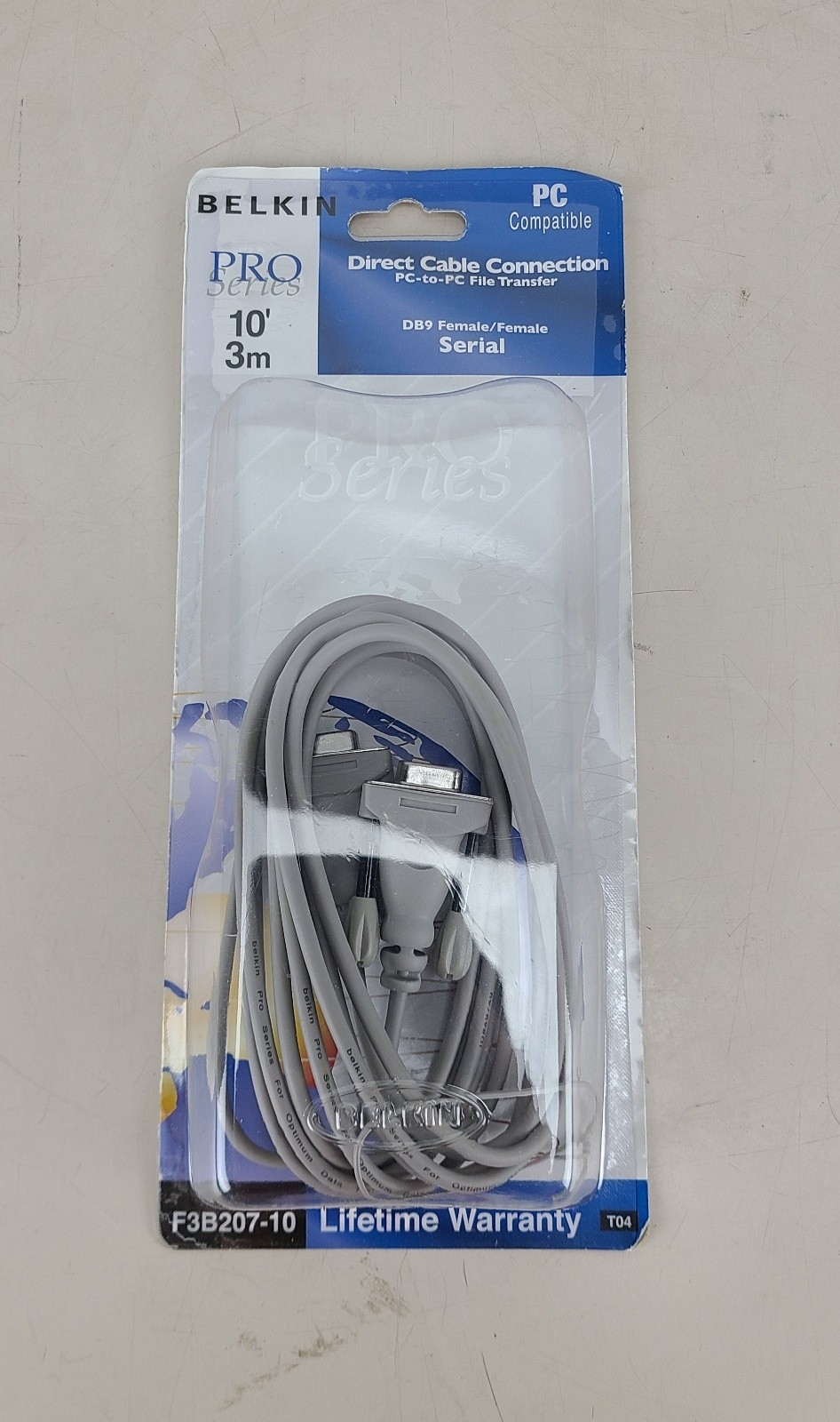 Belkin Pro Series 10 Ft DB9 Female/Female Cable - F/F Serial F3B207-10 - NEW