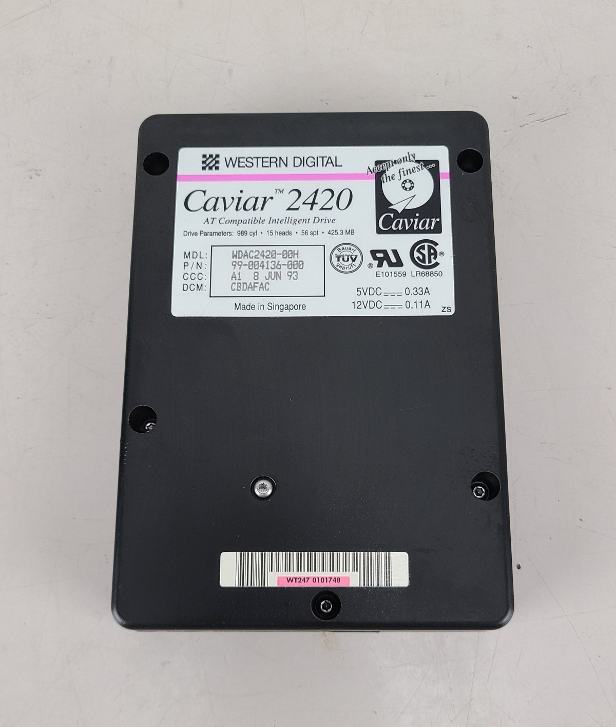 Western Digital Caviar 2420 WDAC2420-00H 420MB HDD - Vintage hardware