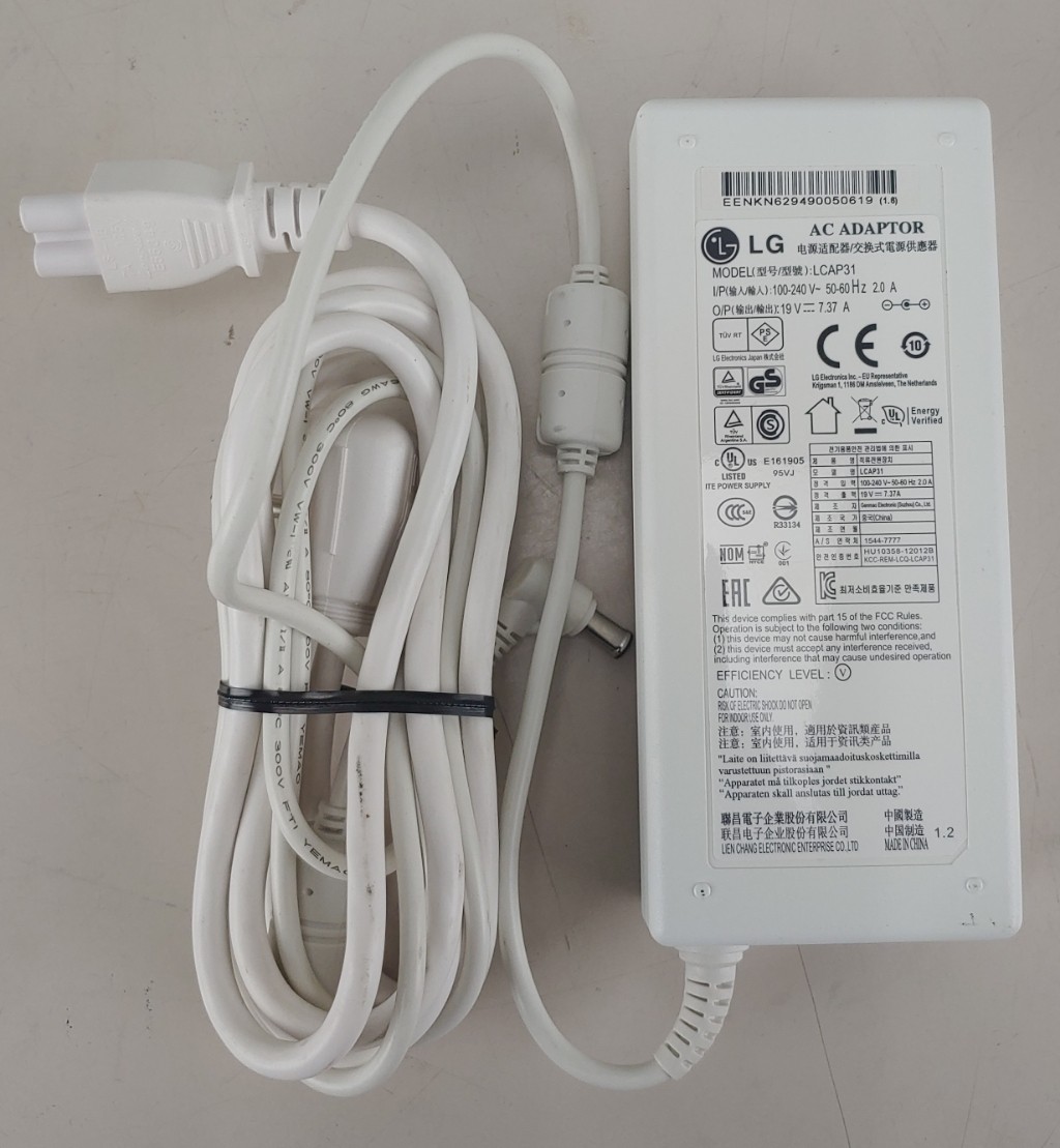 Original LG 19V 7.37A LCAP31 AC Adapter for LG 32MU89 34UC97C 34UM95 34UC87M Monitor