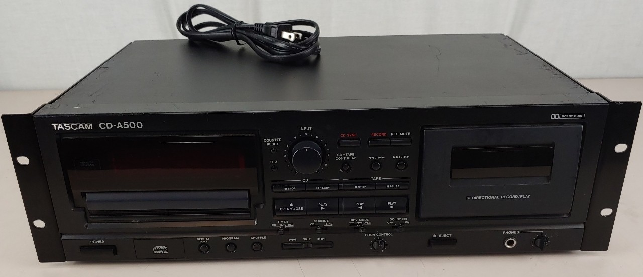 Tascam CD-A500 CD Player/Reverse Cassette Deck W/ Rackmount