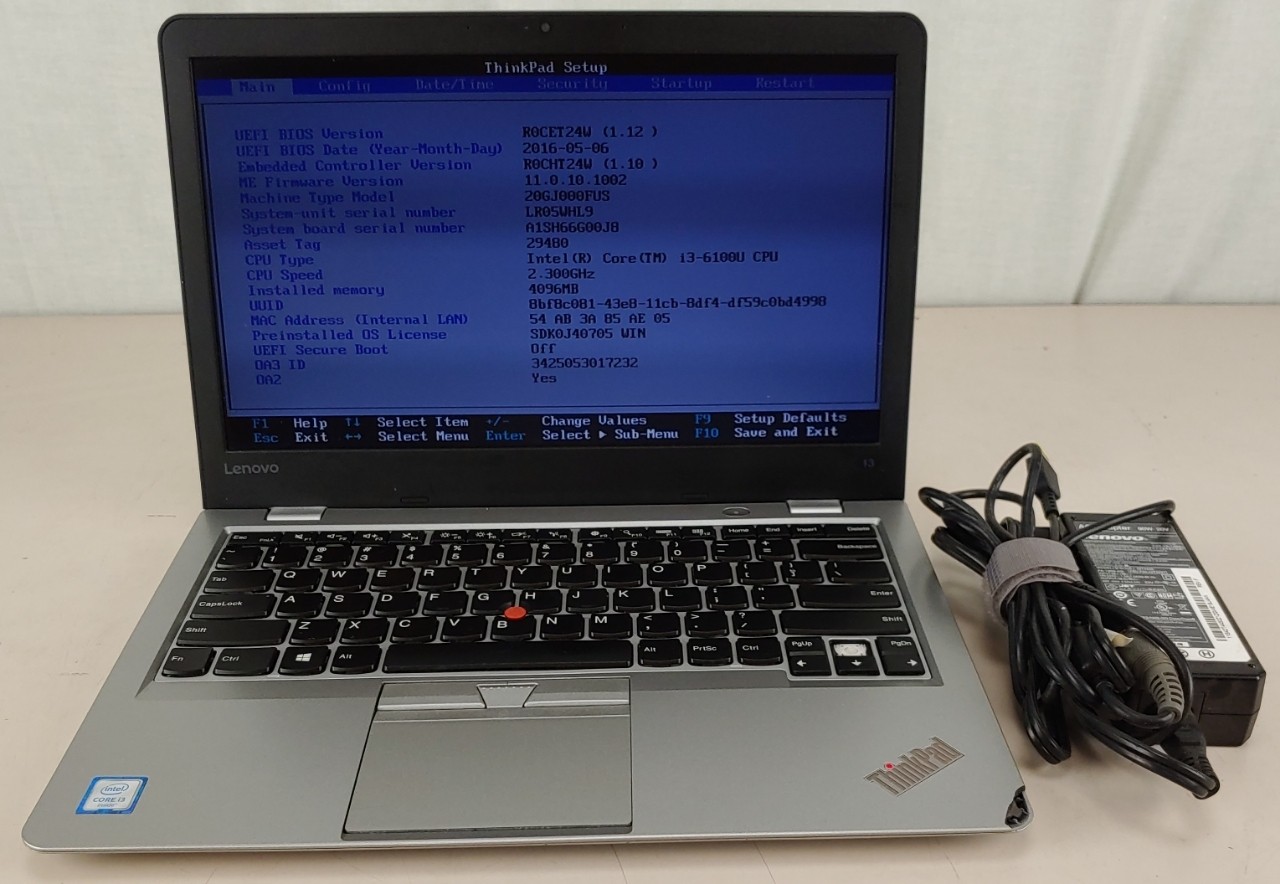 Lenovo ThinkPad 13 Laptop i3-6100U 4GB Ram | No HD