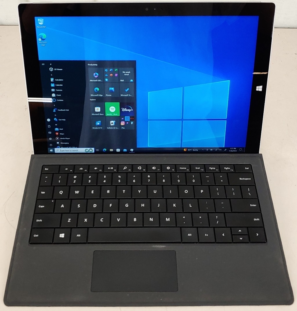 Microsoft Surface Pro 3 1631 12.3" i5 4300U, 4GB RAM, 128GB SSD - NONFUNCTIONAL KEYBOARD