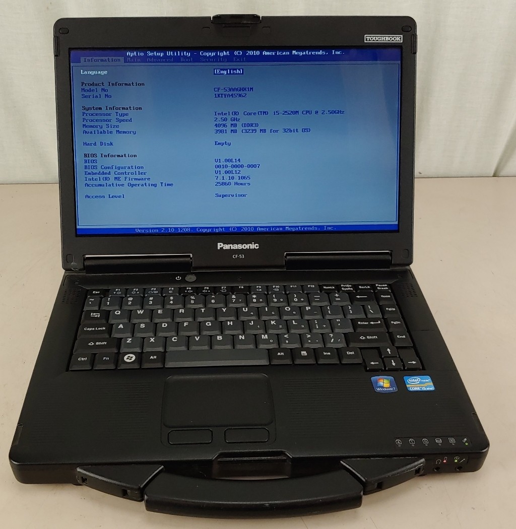 Panasonic Toughbook CF-53 MK1 i5-2520M 4GB (For Parts)