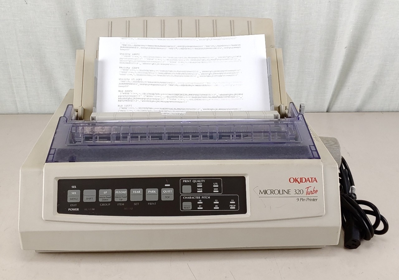 OKI Microline 320 Turbo 9 Pin Printer W/ Power Cord