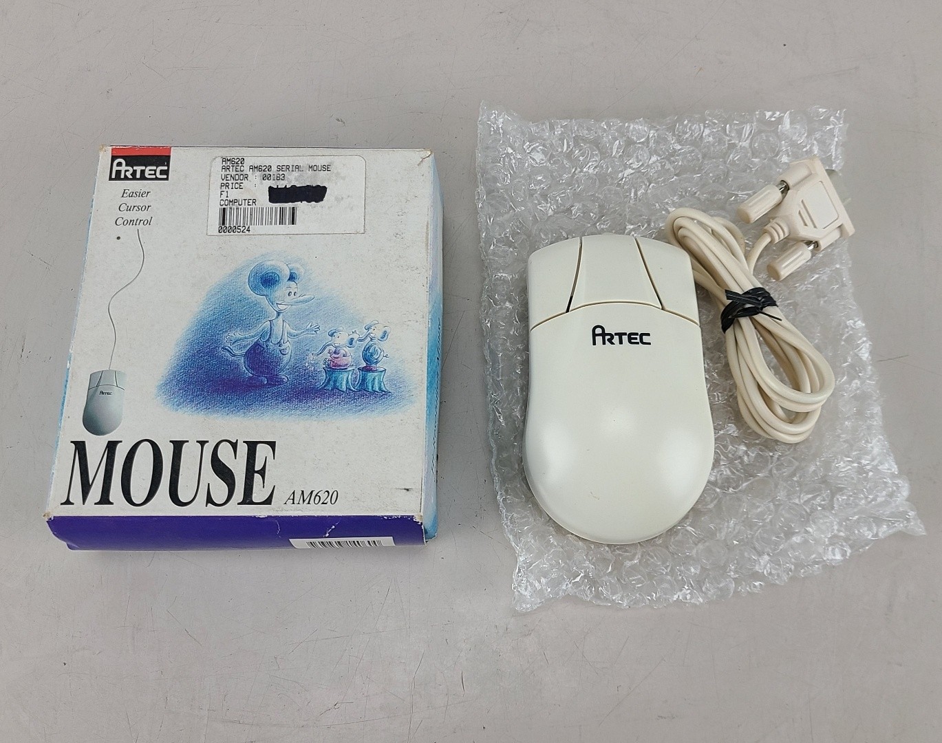 Vintage Artec 4 Button AM620 Computer Accessories Serial Mouse