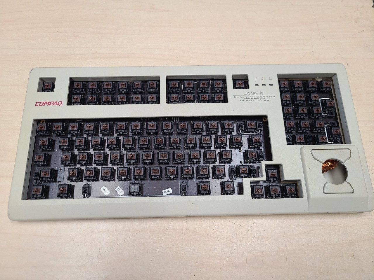 Vintage Compaq MX 11800 Keyboard Brown Cherry for Parts or Repair