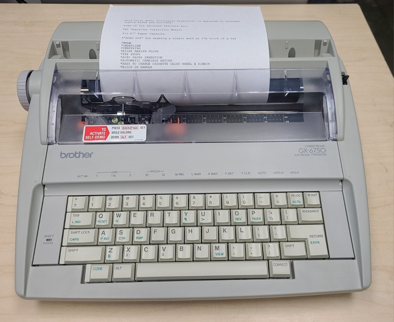 Brother GX-6750 Portable Typewriter