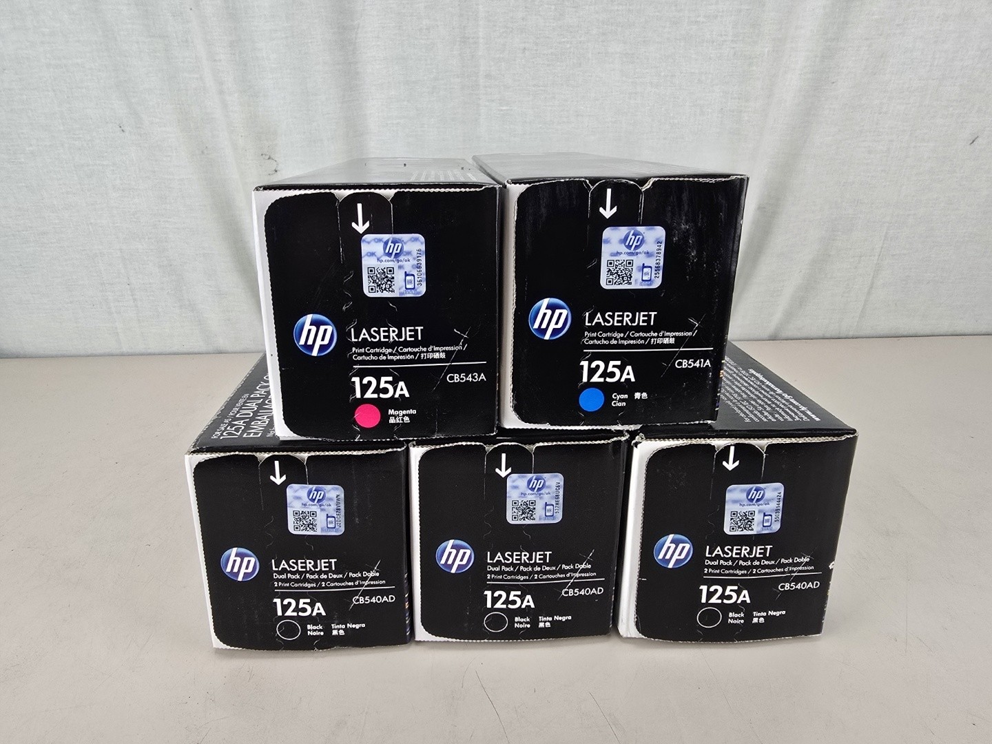 New 5x Genuine HP 125A  Toners 3x Black Cyan Magenta SEALED