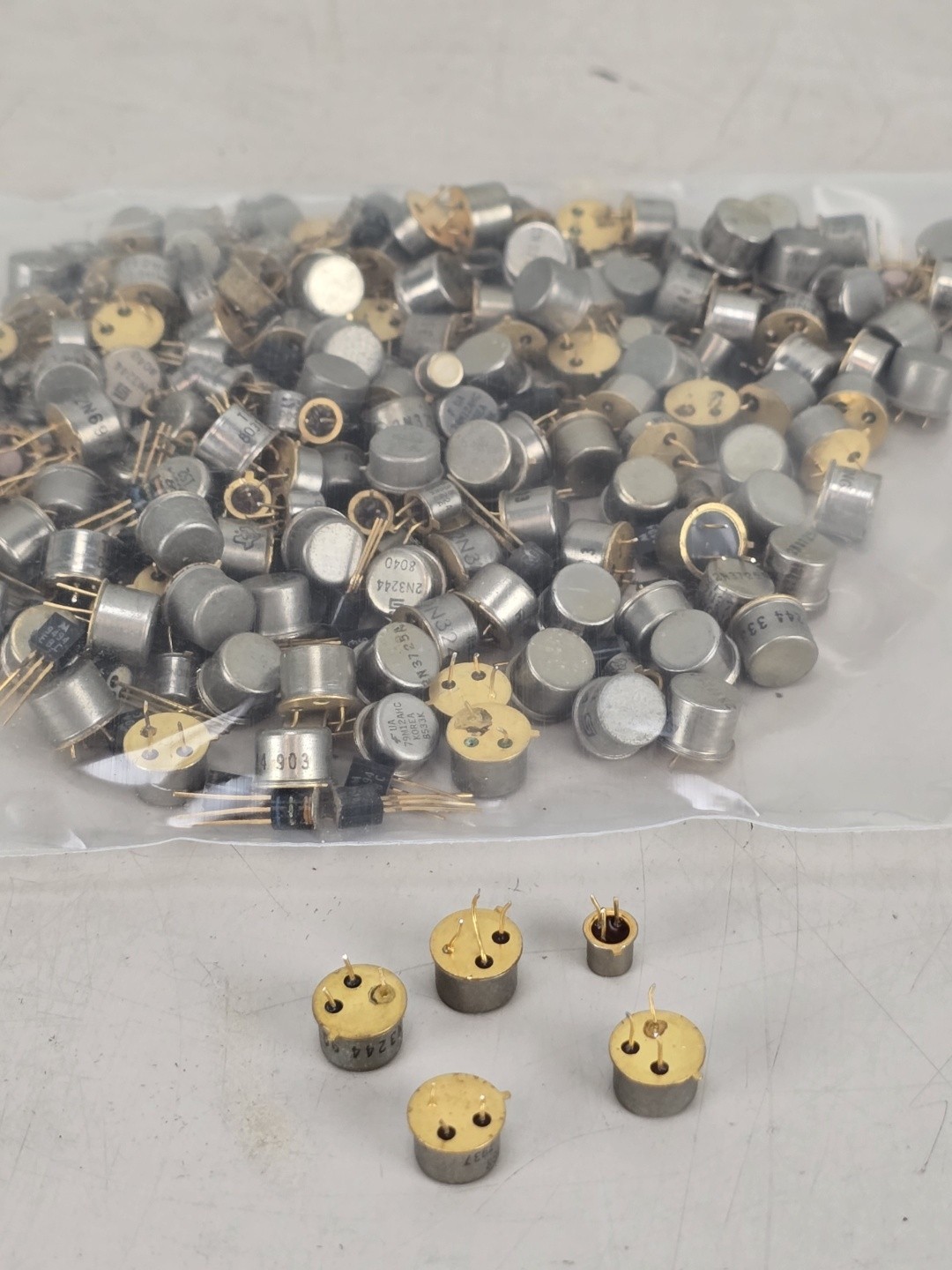 144 Grams Scrap Gold Can Transistors for E-Cycle Precious Metal Recovery
