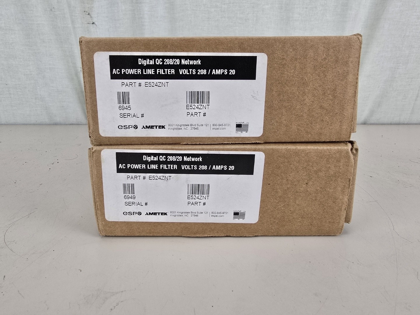 2 ESP E524NT Digital QC 208/20 Network Power Line Filter