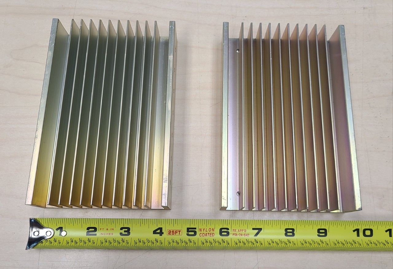 2 Large Heatsinks 6" x 4" x 1.25" Extruded Aluminum 1.3 lbs. each