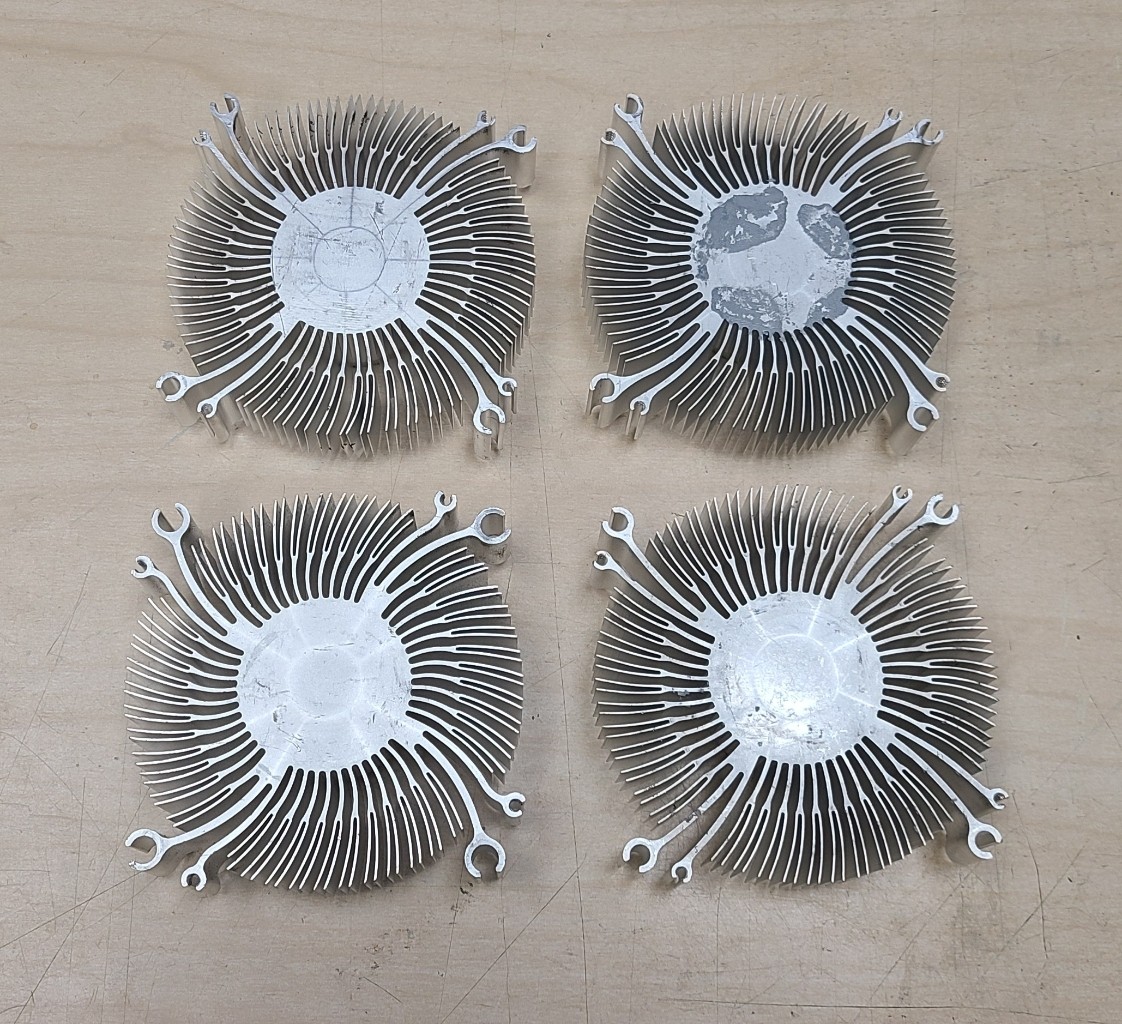 4 Round 90mm x 25mm Heatsinks Aluminum