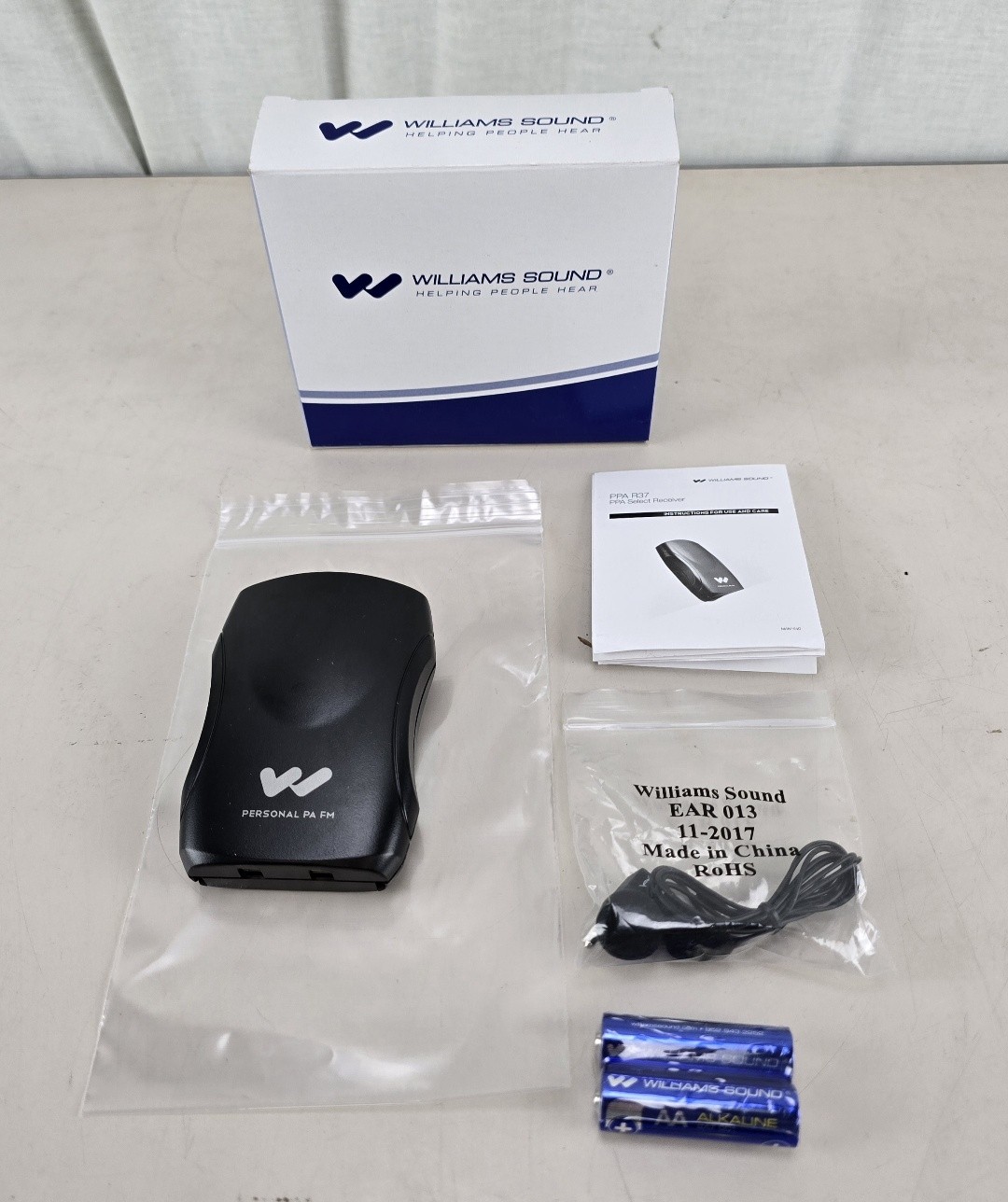 Williams Sound PPA R37 Personal PPA Select FM Receiver, Earphone/Battery