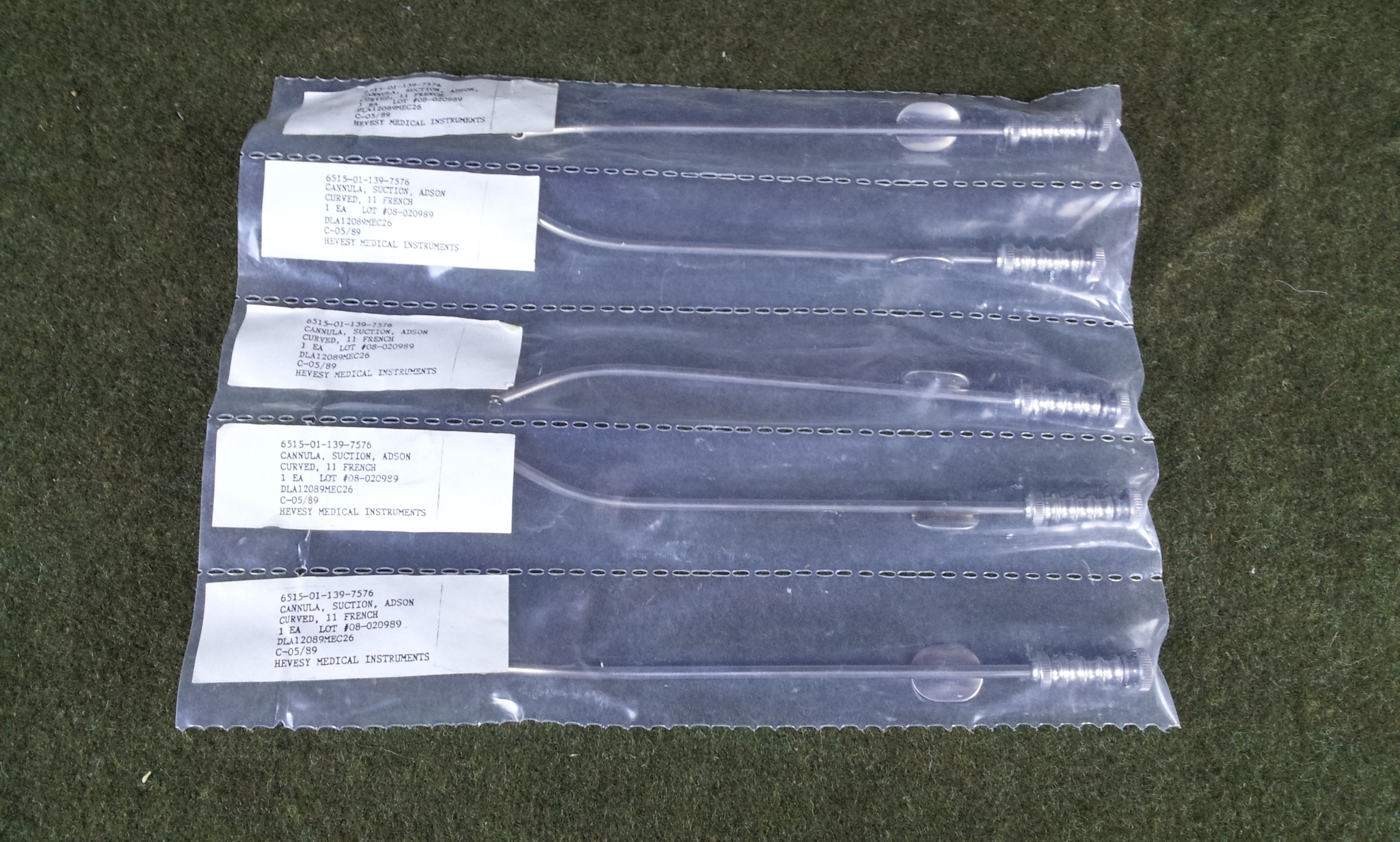 Cannula Suction Adson Curved 11 French Lot Of 5 New Old Stock