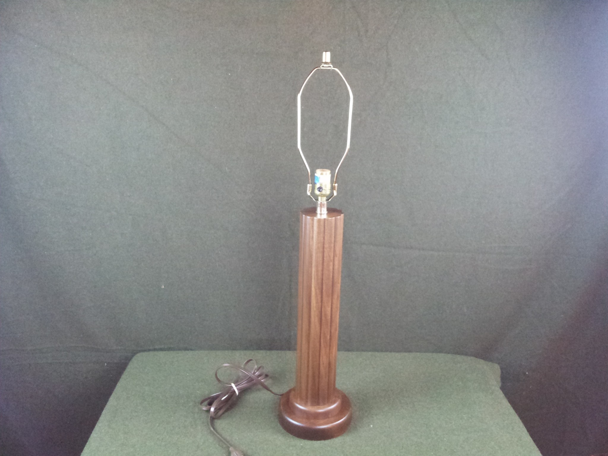 Vintage Solid Wood Table Lamp New In The Original Box