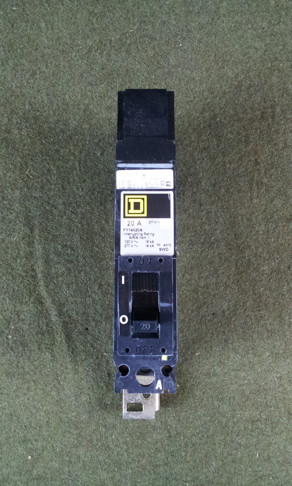 Square D Single Pole 20A FY14020A Circuit Breaker