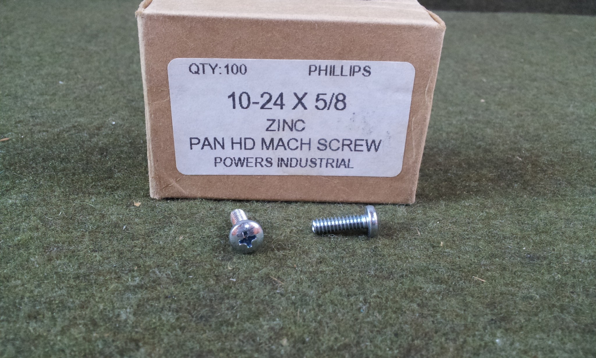 Powers Industrial Pan Head 10-24 x 5/8 Phillips Machine Screw Zinc Qty 100